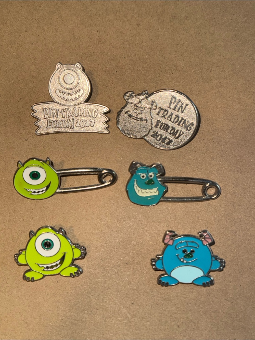 Monsters Inc Disney Trading Pin set of 6